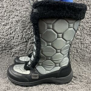 UGG Women's 10 Capstone Quilted Gray Fur Lined Tall Waterproof Winter Boot